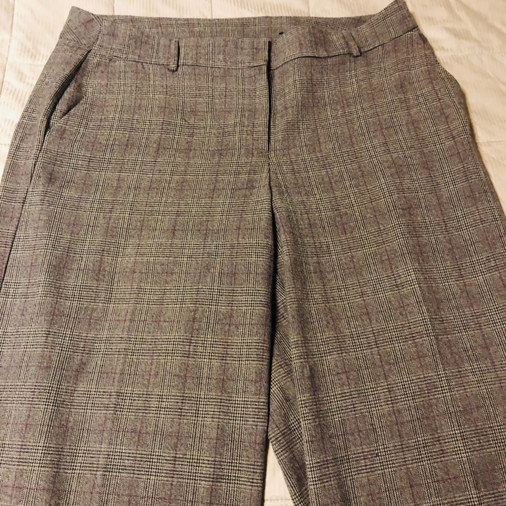 Plaid wide leg cuffed Lane Bryant trousers